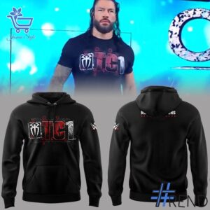 Detailed view of the 1 WWE Roman Reigns TC1 Hoodie print on fabric
