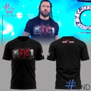 Detailed view of the 2 WWE Roman Reigns TC1 Hoodie print on fabric