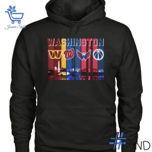 Styled look featuring Washington Commanders Nationals Wizards Capitals Washington Skyline Shirt for everyday wear