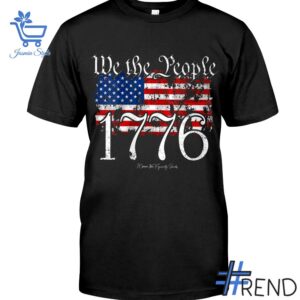 Trendy We The People US Flag Shirt featuring bold graphics and modern style