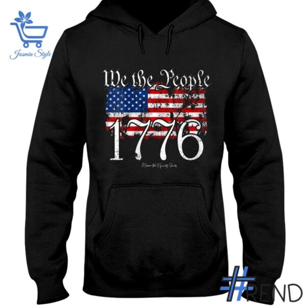Trendy We The People US Flag Shirt featuring bold graphics and modern style