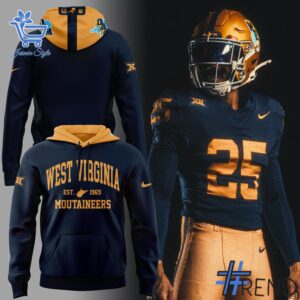 Close-up view of the West Virginia Throwbacks Hoodie print