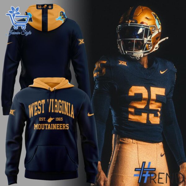 Close-up view of the West Virginia Throwbacks Hoodie print