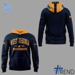 Close-up view of the West Virginia Throwbacks Hoodie print