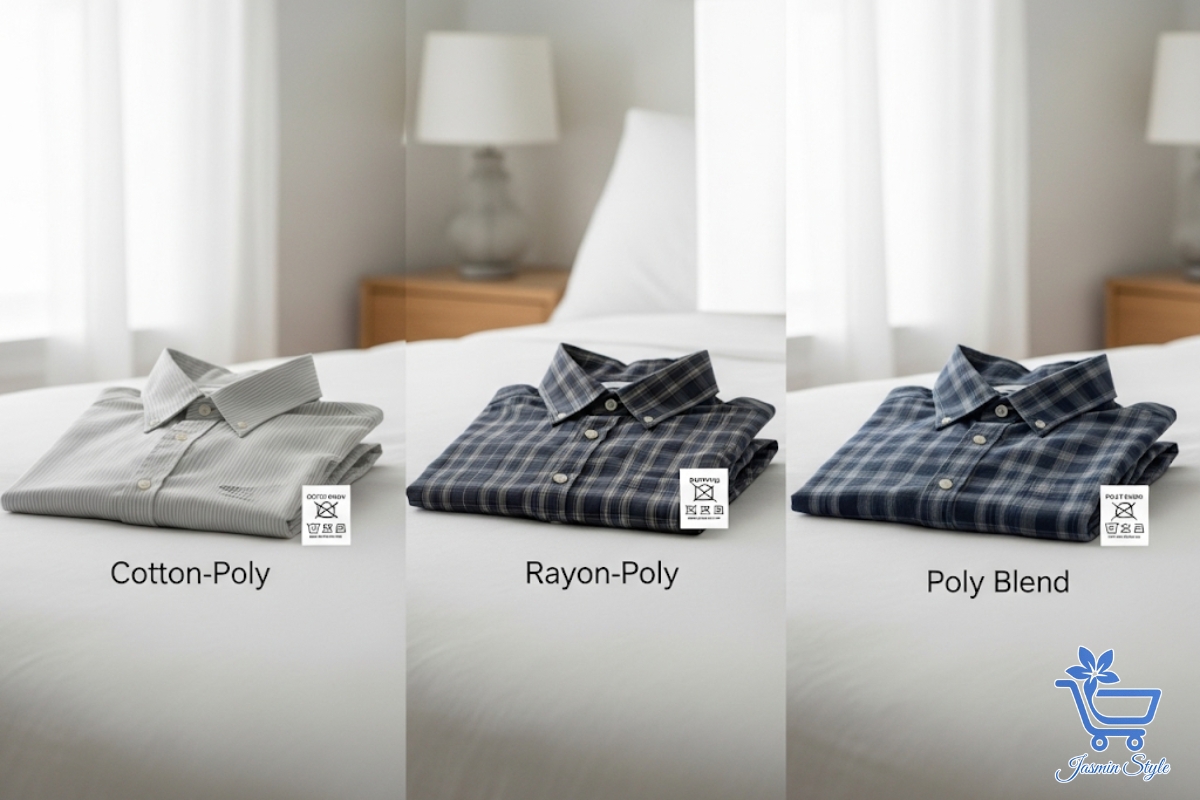 Fabric blends combine the best of both worlds — easy care, long-lasting comfort, and versatile style.