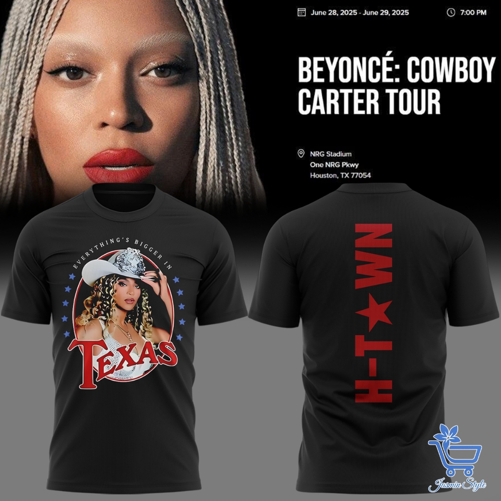 What T Shirt Did Beyoncé Wear Everything’s bigger in Texas—including Beyoncé’s Cowboy Carter merch. This tee blends Southern pride with tour exclusivity and signature H-Town flair.