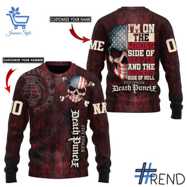 Unisex Wrong Side of Heaven Five Finger Death Punch Shirt styled with jeans for a relaxed look