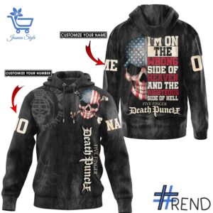 Unisex Wrong Side of Heaven Five Finger Death Punch Shirt styled with jeans for a relaxed look