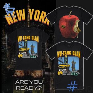 Detailed view of the 1 Wu Tang Clan Final Chamber Tour New York City Shirt print on fabric