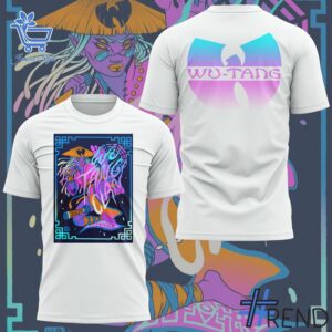 Close-up of the 1 Wu Tang Concert Poster For Denver Shirt showing detailed design and vibrant colors.