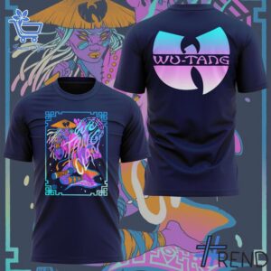 Close-up of the 2 Wu Tang Concert Poster For Denver Shirt showing detailed design and vibrant colors.