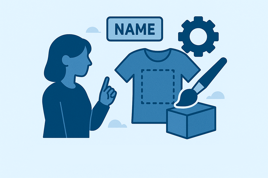 Close-up view of the personalized print