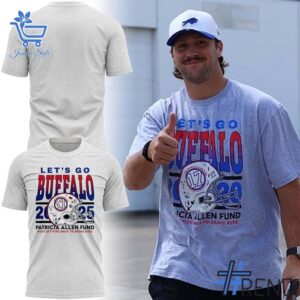 The 2025 Josh Allen Let s Go Buffalo Patricia Allen Fund T Shirt 1 jpg brings street-ready confidence to everyday outfits.