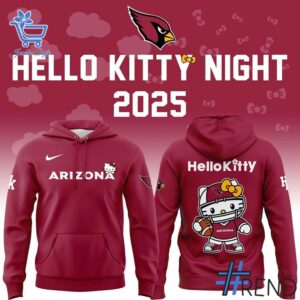 The 1 Arizona Cardinals Hello Kitty 2025 Hoodie delivers iconic streetwear energy.