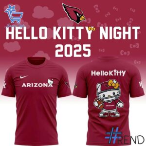 The 2 Arizona Cardinals Hello Kitty 2025 Hoodie delivers iconic streetwear energy.