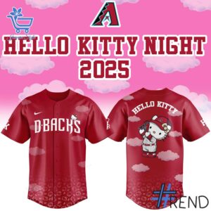 From casual to standout — 2 Arizona Diamondbacks 2025 Hello Kitty Baseball Jersey says it all.