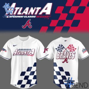Stylish 1 Atlanta Braves Baseball Speedway Classic Jersey designed for everyday wear and lasting comfort.