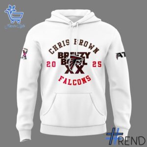 2 Atlanta Falcons Chris Brown Breezy Bowl XX White Hoodie designed with a clean aesthetic for everyday wear