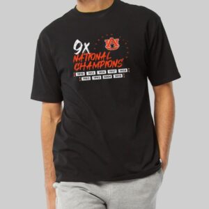 Auburn Tigers 9x National Champions Shirt designed with a clean aesthetic for everyday wear