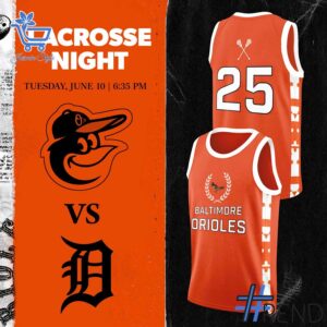 Level up your look with the bold style of 1 Baltimore Orioles x 2025 Lacrosse Night Basketball Jersey.