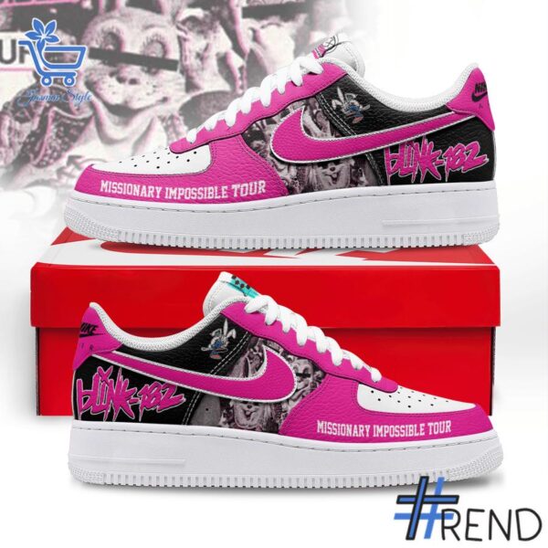 Level up your look with the bold style of 1 Blink 182 Missionary Impossible Air Force Shoes.
