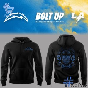 High-quality 1 Bolt Up Los Angeles Chargers black Hoodie featuring a stylish design for a standout look.