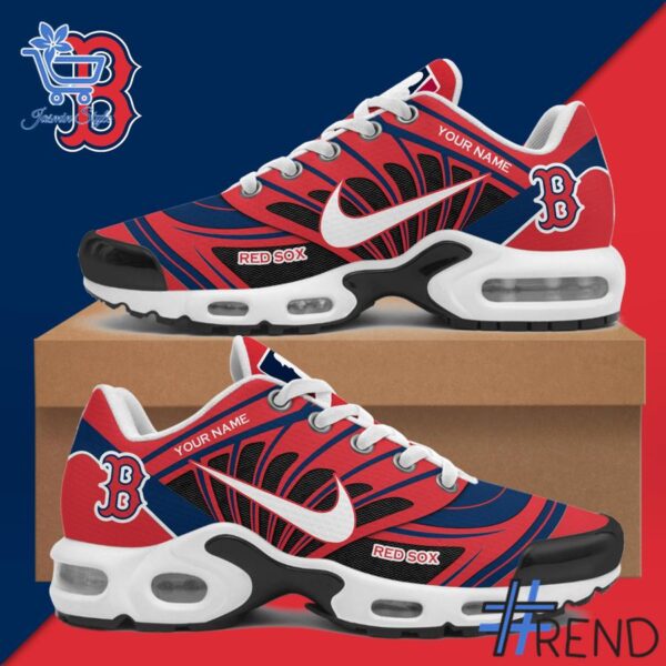 Layered outfit featuring 1 Boston Red Sox 2025 Custom TN Air Max Shoes as the key piece