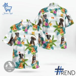 Bold and versatile 1 Boxer Dog Tropical Summer Hawaiian Shirt for any occasion.