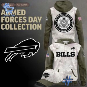 The 1 Buffalo Bills 2025 Armed Forces Day Hoodie delivers iconic streetwear energy.