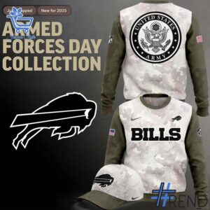 1 Buffalo Bills Armed Forces Day 2025 Sweatshirt designed with a clean aesthetic for everyday wear