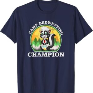The CAMP BEDWETTING CHAMPION Baby Skunk in Diaper T Shirt brings a timeless classic into today’s style