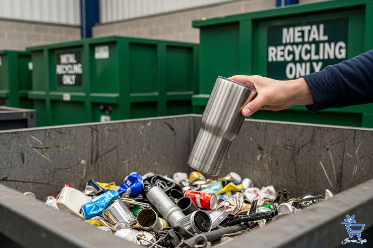 Can Tumblers Be Recycled Stainless steel tumblers are highly recyclable—but not in your curbside bin. Drop them off at a local scrap metal facility.