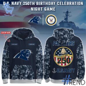 1 Carolina Panthers US Navy 250th Birthday Hoodie designed with a clean aesthetic for everyday wear