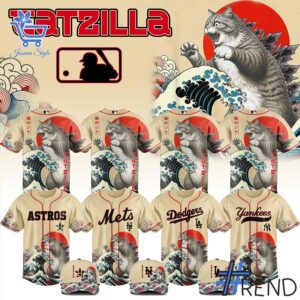 Layered outfit featuring 1 Catzilla Custom MLB team Baseball Jersey as the key piece