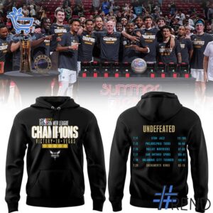 High-quality 1 Charlotte Hornets 2025 Summer League Champions Hoodie featuring a stylish design for a standout look.