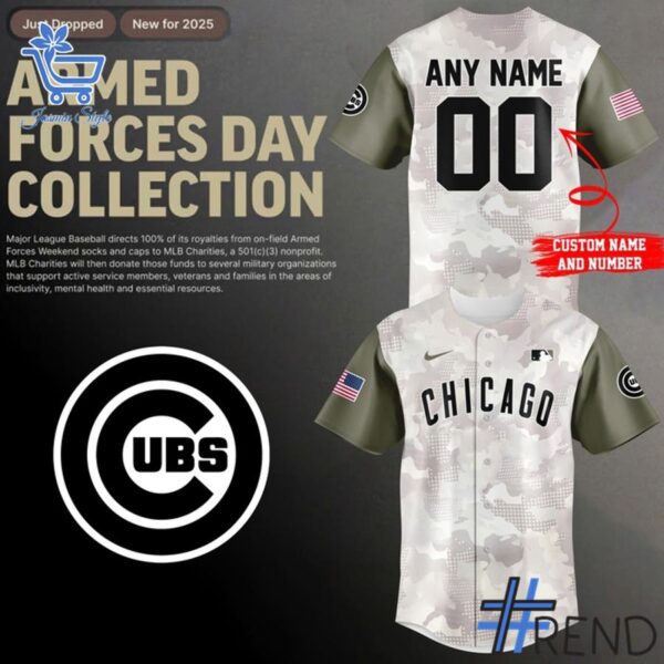 1 Chicago Cubs 2025 Armed Forces Day Baseball Jersey designed with a clean aesthetic for everyday wear