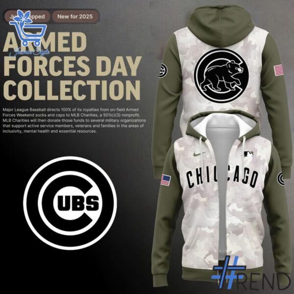 The 2 Chicago Cubs Armed Forces Day Hoodie delivers iconic streetwear energy.
