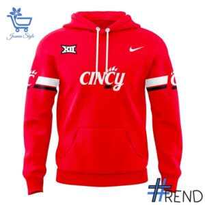 2 Cincinnati Bearcats Football Big 12 Red Hoodie designed with a clean aesthetic for everyday wear