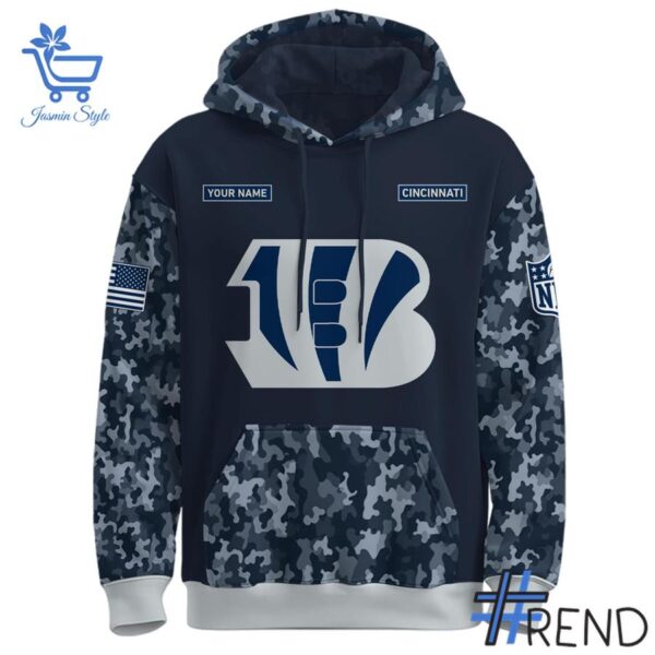 2 Cincinnati Bengals Navy 250th Birthday Hoodie designed with a clean aesthetic for everyday wear