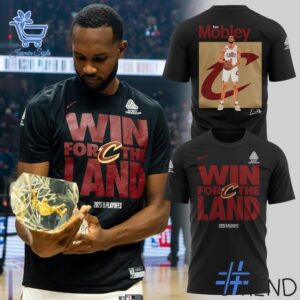 Bold and versatile 1 Cleveland Cavaliers Evan Mobley Win For The Land T Shirt for any occasion.