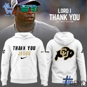 The 1 Colorado Buffaloes Coach Prime Thank You Jesus Hoodie delivers iconic streetwear energy.