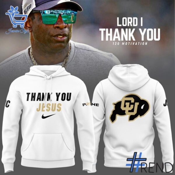 The 1 Colorado Buffaloes Coach Prime Thank You Jesus Hoodie delivers iconic streetwear energy.