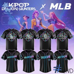 Layered outfit featuring 1 Custom MLB Team x KPop Demon Hunters Movie Jersey as the key piece
