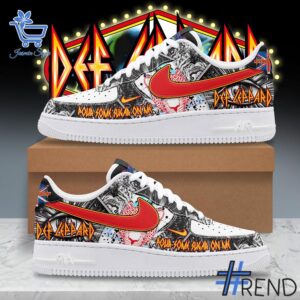 Take every step in comfort with 1 Def Leppard Pour Some Sugar on Me Air Force Shoes
