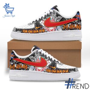 Take every step in comfort with 2 Def Leppard Pour Some Sugar on Me Air Force Shoes