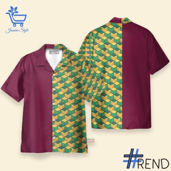 Bold and versatile 1 Demon Slayer Giyu Tomioka Two Half Hawaiian Shirt for any occasion.