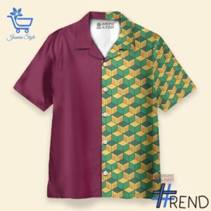 Bold and versatile 2 Demon Slayer Giyu Tomioka Two Half Hawaiian Shirt for any occasion.