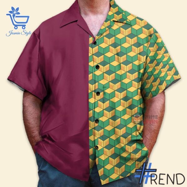 Bold and versatile 4 Demon Slayer Giyu Tomioka Two Half Hawaiian Shirt for any occasion.