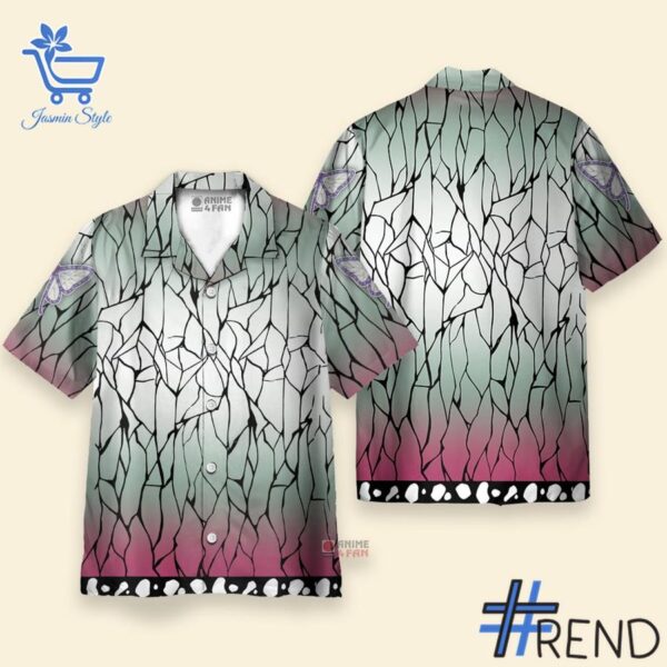 Bold and versatile 1 Demon Slayer Shinobu Kocho Hawaiian Shirt for any occasion.