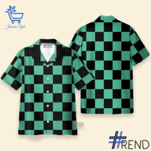 Bold and versatile 1 Demon Slayer Tanjiro Kamado Karo cosplay Hawaiian Shirt for any occasion.